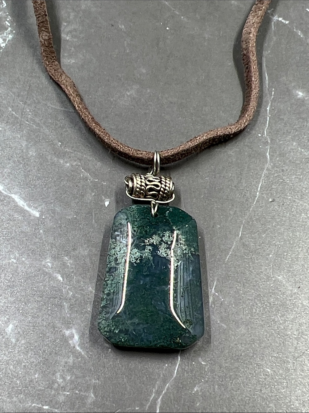 J. Jill Adventurine Drop Pendant Leather Necklace